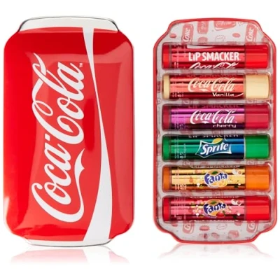 Obrázek Lip Smacker Coca Cola Tin Collection, sada s 6 balzámy na rty originálními příchutěmi od Cola, Fanta a Sprite
