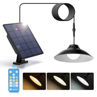 Obrázek Aigostar solární lampy pro venkovní použití 50 W LED světla s dálkovým ovládáním IP65 světlo nastavitelná teplota barvy 3000 K/4000 K/6500 K, nástěnné