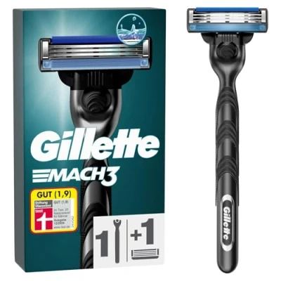Obrázek Gillette Mach3 holicí strojek pro mokré holení pánský, + 1 žiletka s 3násobnou čepelí, dárek muže