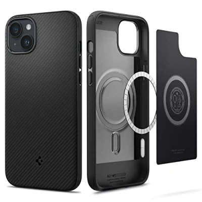 Obrázek Spigen Pouzdro Mag Armor MagFit Kompatibilní s iPhone 14 [speciálně vyvinuto pro 14] magnetickým pouzdrem na mobil MagSafe matná černá