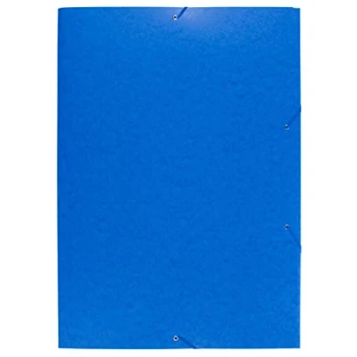 Obrázek Exacompta 59652E desky DIN A2. Z kartonu Colorspanu se 3 dvířky a 2 gumičkami, 24 x 32 cm, A4, modré na dokumenty do kanceláře školy