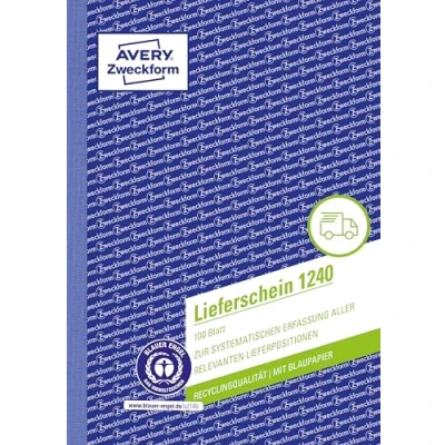 Obrázek Avery Zweckform 1240 rozsah Bankovku (A5, s 1 Folio Modrá papír, 100 listů) Bílá