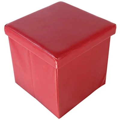 Obrázek Echtwerk EW SW 0415 sedací kostky, StoreCube, skládací, cca 38 x cm, umělá kůže, úložný box, červená