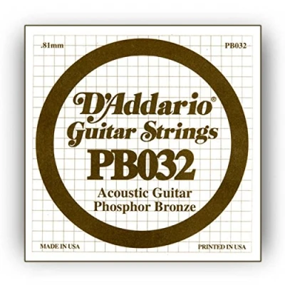 Obrázek D&#039;Addario PB032 fosfor bronz jednotlivé struny pro kytary 0,081 cm (0,032 palce)