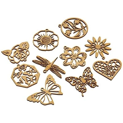 Obrázek Docrafts PMA 174618 Florals, Schmetterlinge und Libellen Formen, Holz, neutral, 10 Stück