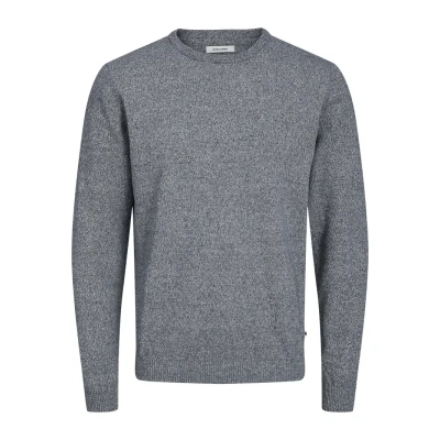 Obrázek JACK &amp; JONES Male pletený svetr jednobarevný svetr, Tmavě šedá melanž