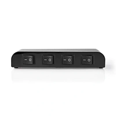 Obrázek Nedis Reproduktor řídicí jednotka Control Box impedance reproduktoru: 4 16 ohmů maximální zatížení na kanál: 200 W 2 kolébkové spínače upínací šrouby hliník 4portové port(y) černá