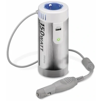 Obrázek Goobay 67920 Měnič napětí do auta DC/AC, mění 12 V DC na 230 AC, stříbrná,