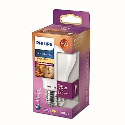 Obrázek Philips LED Classic E27 WarmGlow lampa, 75 W, tvar kapky, stmívatelná, matná, teplá bílá