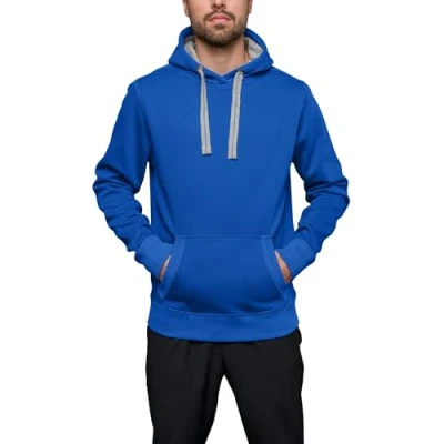 Obrázek HRM Unisex Sweat Hoodie I Premium pulovr s kapucí pro dámy a pány kontrastní podšívkou Basic dámský &amp; pánský kvalitní udržitelné oblečení, královská modrá