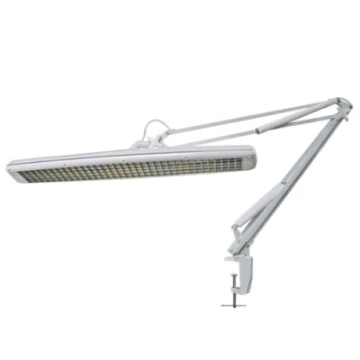 Obrázek Velleman Nastavitelná stolní lampa se svorkovým upevněním, výkyvným ramenem, vypínačem, délka 105 cm, šířka 60 zářivkami 3x T5 14 W, 2700 lumenů, 6500 K, bílá
