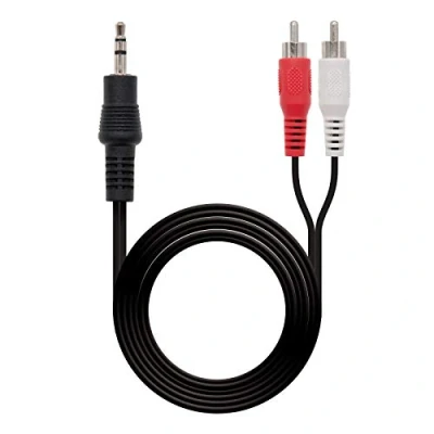 Obrázek Nanocable 10.24.0305 2 Cinch Stereo Audiokabel, JACK 3.5/M 2xRCA/M, männlich männlich, schwarz, 5.0 mts
