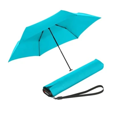 Obrázek Knirps Kapesní deštník Ultra US. 050 Slim Manual lehký a plochý odolný proti bouřce větru 21 cm, Modrá (aqua), Kompaktní