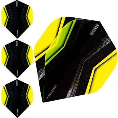 Obrázek abcdarts Unisex dospělí Pentathlon HD150 Xwing Dart Flights, žlutá, klasická