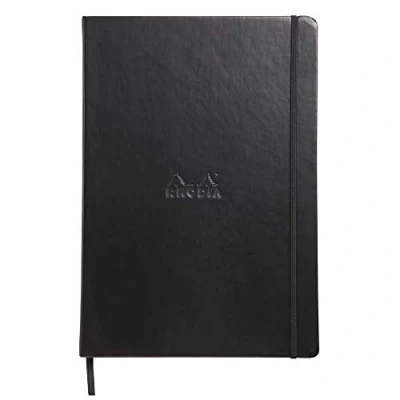 Obrázek Rhodia 118869C Web Notebook (DIN A4, 21 x 29,7 cm, slonová kost, linkovaný, dot grid, 90 g, 96 listů) 1 kus černý