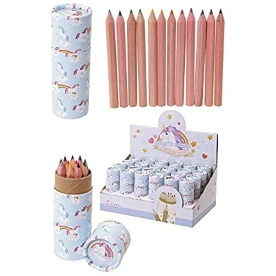 Obrázek Barevné pastelky s jednorožcem v kulaté dóze Enchanted Rainbows