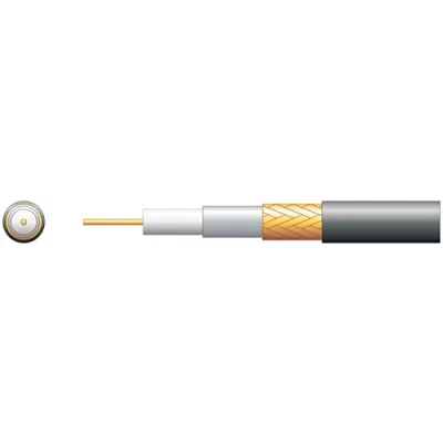 Obrázek MERCURY RG59 B/U 75 Ohm Schaumgefülltes Koaxialkabel Kupfergeflecht Schwarz 100m