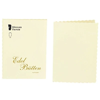 Obrázek Rössler Papier 2160388803 dvojité karty DIN A6, tepané, 20 kusů, slonovina