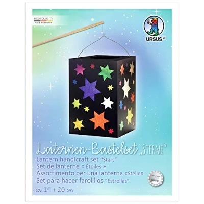 Obrázek Ursus 2340099 lucerny Sada pro kutily hvězdy, cca 14 x 20 cm, 10 listů transparentního papíru v různých barvách, s černým fotokartonem 300 g/m2, ideální příští běh