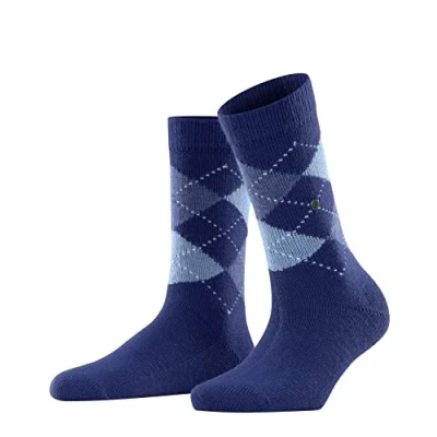 Obrázek Burlington Dámské Whitby ponožky měkký materiál zesílený plochým švem pro špičku nohy bez tlaku, módní s Argyle ONE SIZE FITS ALL jako dárek 1 pár, Modrá Royal Blue 6051