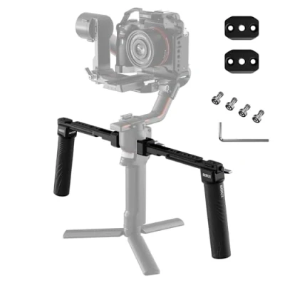 Obrázek SIRUI Dual Handgrip pro DJI RS 4/ 4Pro/RS 3/RS 3 Pro/RS 2/RSC 2/Ronin S/Ronin SC, gimbal rukojeť řadu Ronin s NATO Rails, Cold Shoe, 1/10,2 cm a závit 3/20,3 cm, AM DSH