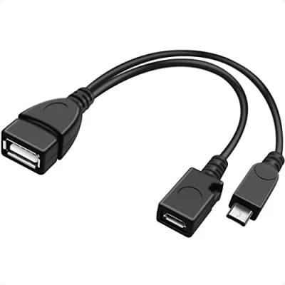 Obrázek PremiumCord USB kabel adaptéru, OTG, zdířka + Micro konektor, barva černá, 14 cm