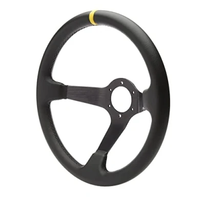 Obrázek Simoni Racing Car/350P Sportovní volant A Kelch z kůže, černá/žlutá