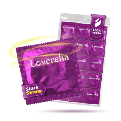 Obrázek Loverelia silné kondomy 50 kusů extra s silnou tloušťkou stěny přírodní kaučuk latex Vegan