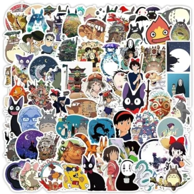 Obrázek Hayao Miyazaki Stickers, 100 kusů graffiti Decals, vodotěsné nálepky, kreslené pro lahve s vodou, laptopy, auta, motocykly, jízdní kolo, skateboard, zavazadla, chladničku, auto styling