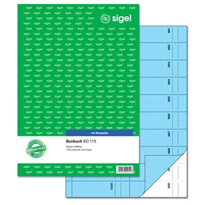 Obrázek SIGEL BO115 Bonbuch 2dílný, 1000 oděru modrá, A4, 2 x 50 listů
