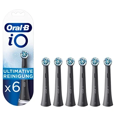 Obrázek Oral B iO ultimativní čisticí kartáčky pro elektrický zubní kartáček, 6 kusů, čištění zubů s technologií iO, nástavec na černý