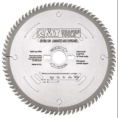 Obrázek CMT Orange Tools Kreissägeblatt HW 250 x 3,2 / 2,2 30 Z=80 TCG 281.080.10M für Laminat und Spanholz, positiver Spanwinkel