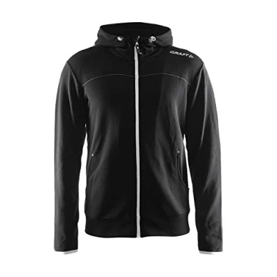 Obrázek Craft Leisure Full Zip Hood 1901692 9920 černá pánská XXL Mikina