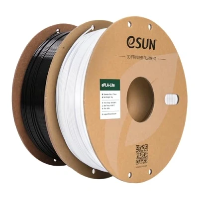 Obrázek eSUN PLA filament 1,75 mm, modifikovaný do 3D tiskárny, přesnost rozměrů +/ 0,03 1 kg na cívku, 2 cívky struna pro studená bílá + černá