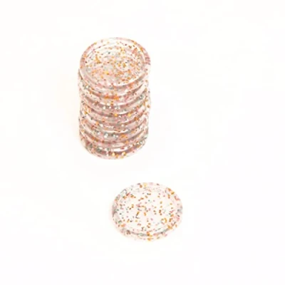 Obrázek Craftelier Plastik Glitter Scheiben Ringe S für Scrapbooking Bindung Planer, Agenden, Notizbücher oder Alben Packung mit 9 Stück 25mm Durchmesser Gold, Rosa und Blau Farbe