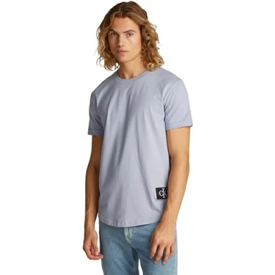 Obrázek Calvin Klein Jeans Badge TURN UP Sleeve Jednoduché tričko, Muži, Velikost: Medium, Aleutian