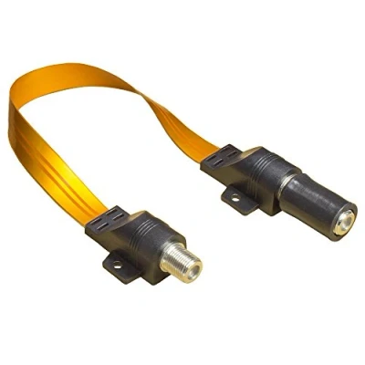 Obrázek Good Connections® SAT průchodka pro dveře/okna s ochranou proti povětrnostním vlivům vysoká kvalita, extrémně plochá F spojka na spojce celková délka vč. zástrčky 32 cm, flexibilní 22 cm