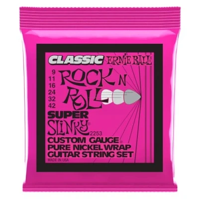 Obrázek Ernie Ball Klasické struny pro elektrickou kytaru Super Slinky Rock&#039;n&#039;Roll, čisté vinutí niklu, tloušťka 942