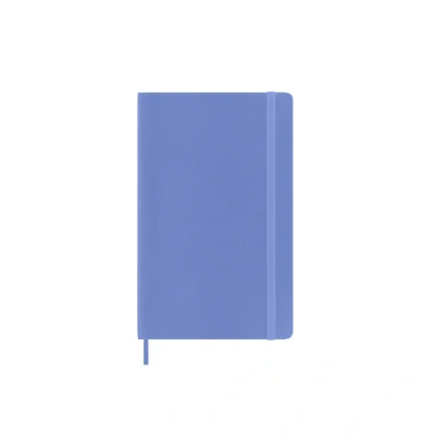 Obrázek Moleskine Klasický poznámkový blok, bílá strana blok s měkkým krytem a elastickým uzávěrem, velký formát 13 x 21 cm, barva hortenzie modrá, 240 stran