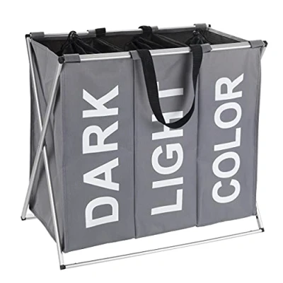 Obrázek Wenko 3440113100 koš na špinavé prádlo Trio, béžový prádlo, objem 130 l, 100% polyester, 63 x 57 38 cm