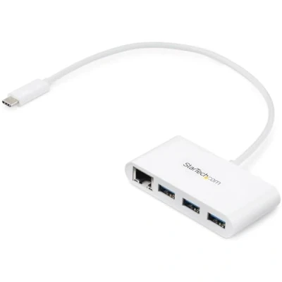 Obrázek StarTech.com 3 Port USB 3.0 Hub plus Gigabit Ethernet C Weiß with GbE Typ