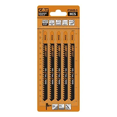 Obrázek CMT ORANGE TOOLS JT344D 5 HCS STICHSÄGEBLÄTTER FÜR EBENES UND ROHES HOLZ 132X4X6TPI