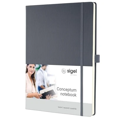 Obrázek Zápisník Sigel s tvrdými deskami, CONCEPTUM® (český jazyk nelze zaručit), Tmavě šedá