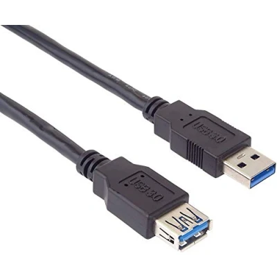Obrázek PremiumCord USB 3.0 prodlužovací kabel 3 m, datový SuperSpeed až 5Gbit/s, nabíjecí kabel, typ A zdířka na zástrčku, 9pin, 3x stíněný, barva černá, délka m
