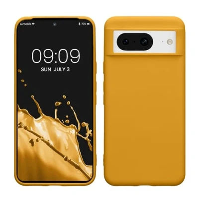 Obrázek kwmobile pouzdro kompatibilní s Google Pixel 8 měkké TPU silikonové vhodné pro bezdrátové nabíjení medově žlutá
