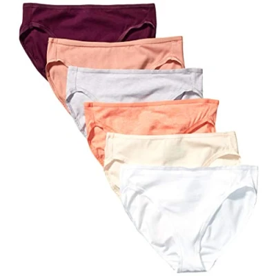 Obrázek Amazon Essentials Damen Slip aus Baumwolle mit hohem Beinschnitt (in Übergröße erhältlich), 6er Pack, Neutral Shades, 46