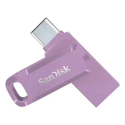 Obrázek SanDisk Ultra Dual Drive Go USB typ C 128 GB (Android smartphone paměť, C, rychlost čtení 400 MB/s, možnost použití jako přívěsek na klíčenku) levandule