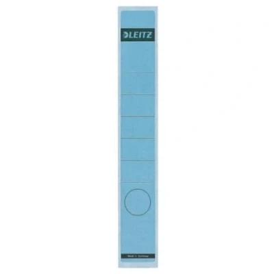 Obrázek Leitz Samolepicí zadní štítek pro standardní pořadače a tvrdé lepenky, 10 kusů, šířka hřbetu 50 mm, dlouhý úzký formát, 39 x 285 papír, modrý, 16480035