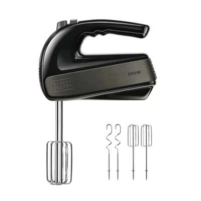 Obrázek Black+Decker BXMX500E Handrührer, 500, Edelstahl, Grau/Schwarz